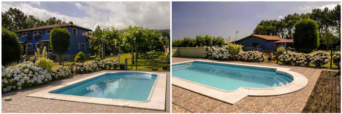 Piscina Casa rural con jardín y piscina en Asturias y vistas al mar